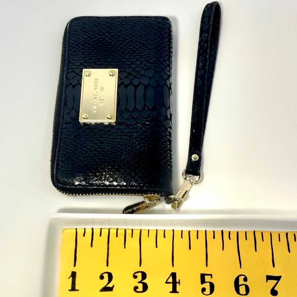 Michael Kors Black Leather Python Pattern Wallet … - image 6